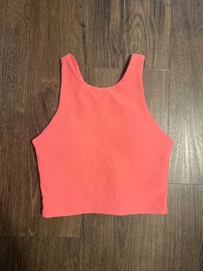 Kyodan Pink High Neck Crop Tank Top Ribbed
